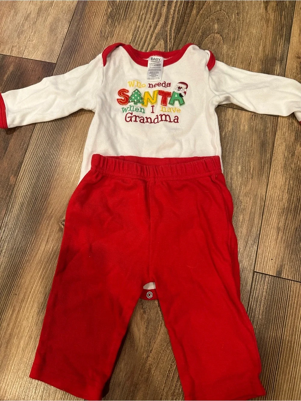 Baby Christmas Grandma Santa Outfit Unisex 6 months Infant First Christmas